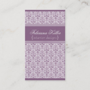 Carte de visite romantique Damask, Lilac