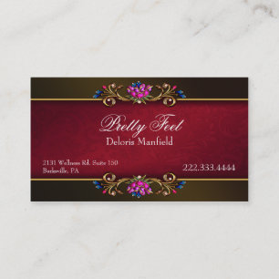 Carte de visite romantique de damassé et d'or