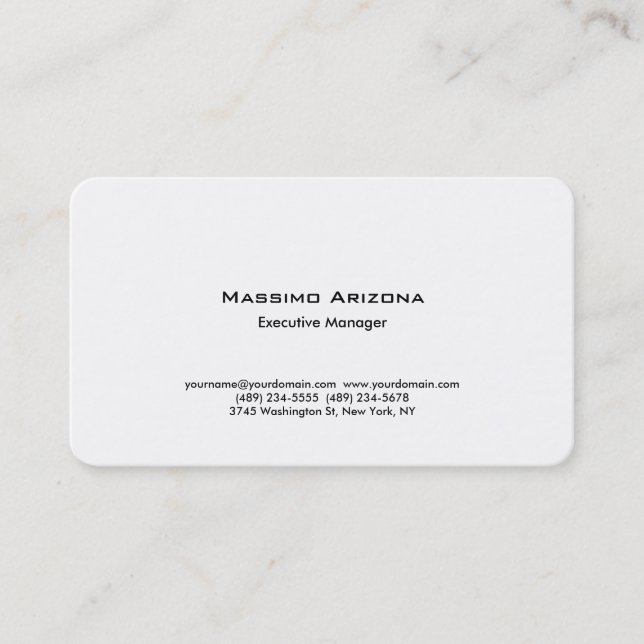 Carte De Visite Rond Simple Uni Professionnel Moderne Noir Blanc (Devant)