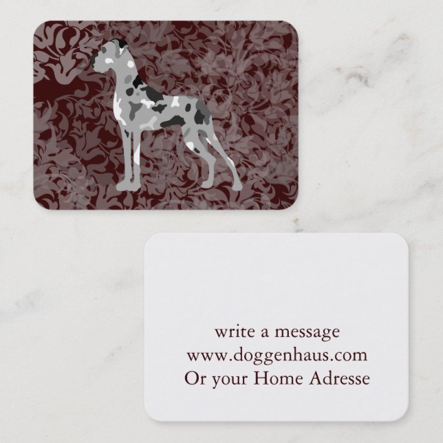 Carte de visite ronde Great Dane pour professionne (Devant / Derrière)