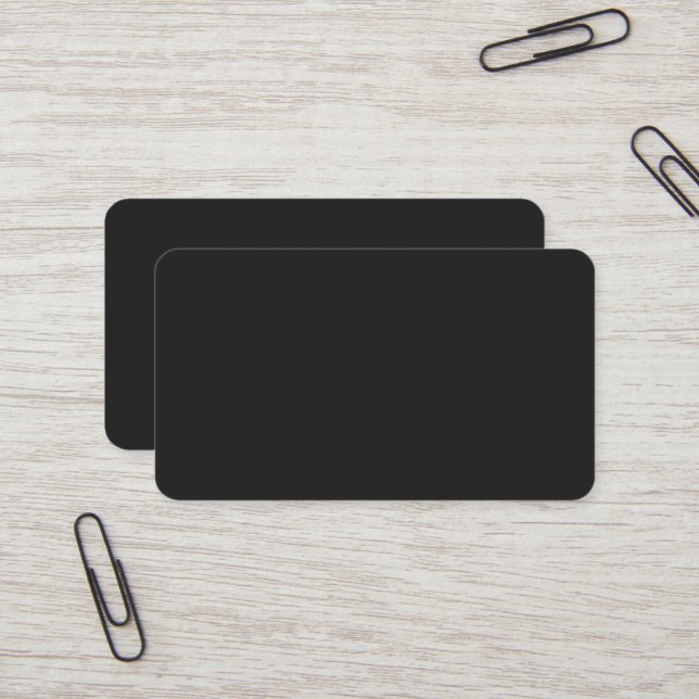 Carte de visite ronde noire étrange (Devant/Arrière en situation)