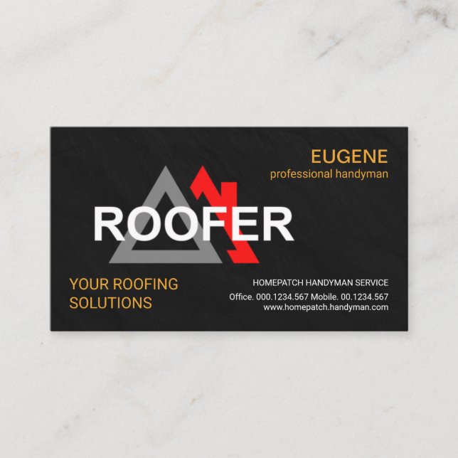 Carte De Visite Roofer élégant Signalisation Grandes Textures Toit (Devant)