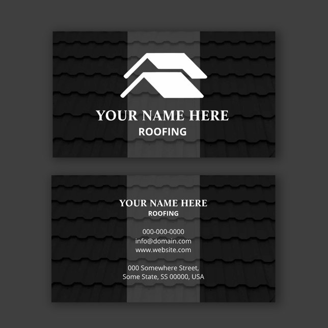 Carte De Visite Roofing Modern Black Shingle Texture (Créateur téléchargé)