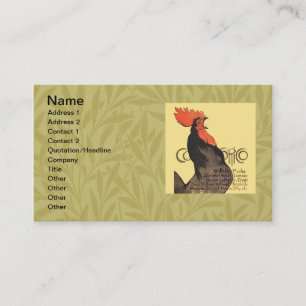 Carte De Visite Rooster Steinlen Cocorico