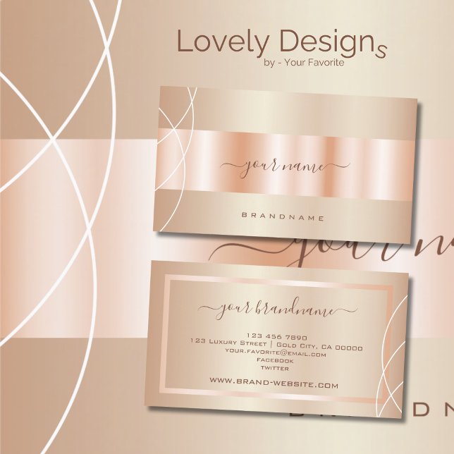 Carte De Visite Rose à l'oeil Gold Effet Design professionnel (Créateur téléchargé)