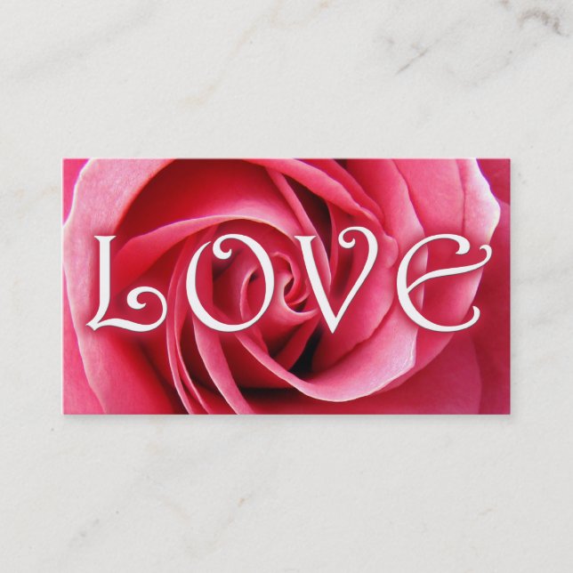 Carte De Visite rose amoureux (Devant)