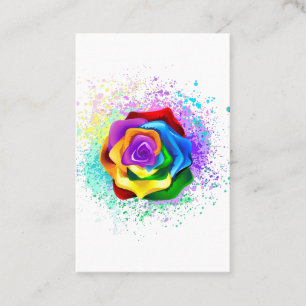 Carte De Visite Rose arc-en-ciel coloré