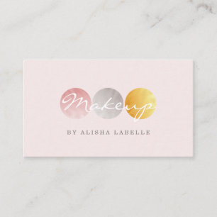 Carte De Visite Rose/argent/or de palette de maquilleur de beauté