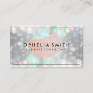 Carte De Visite Rose Artistique brossé Bokeh Parties scintillant