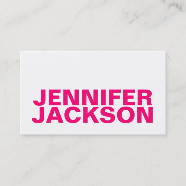 Carte de visite rose audacieux de cool de (Devant)