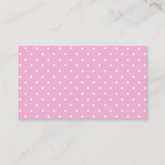Carte De Visite Rose avec de petites étoiles blanches