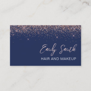 Carte De Visite Rose bleu marine Gold Blush Pink Parties scintilla