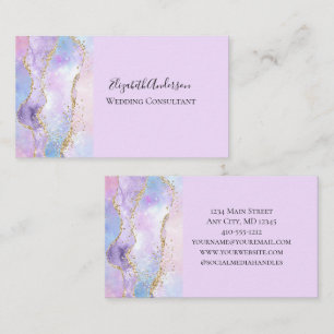 Carte De Visite Rose Bleu violet Agate Parties scintillant Fille t