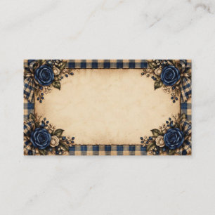 Carte de visite Rose Bleue & Carreaux