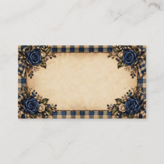 Carte de visite Rose Bleue & Carreaux