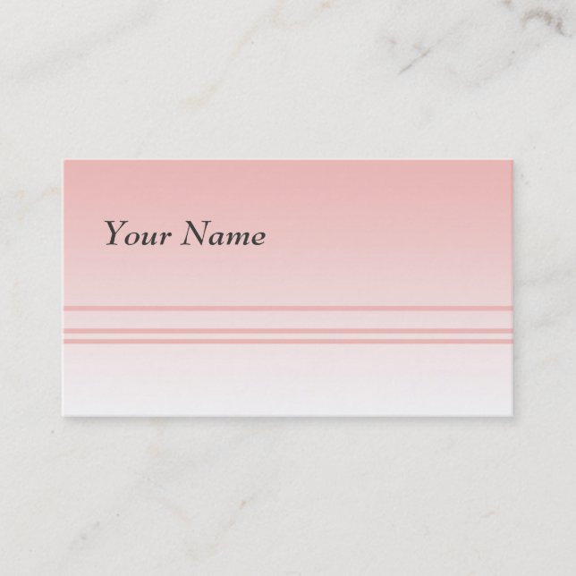 Carte De Visite Rose chaud. Conception élégante simple (Devant)