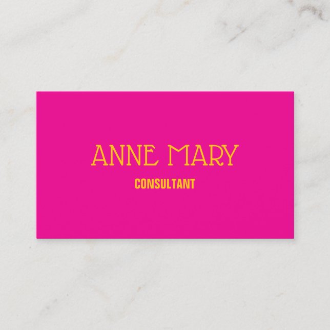 Carte De Visite Rose Chaud Orange Moderne Professionnel Tendance F (Devant)