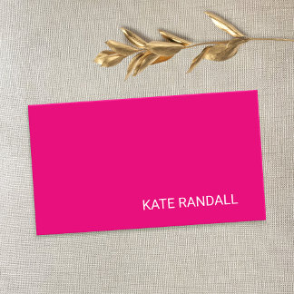 Carte De Visite Rose chaud simple