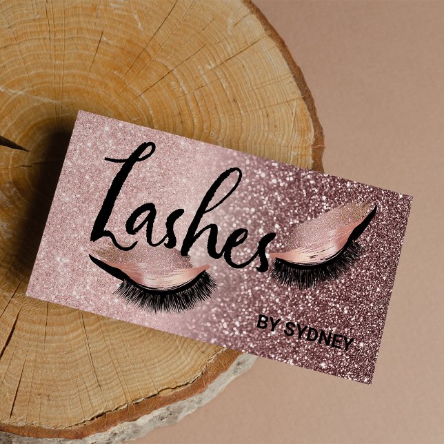 Carte De Visite Rose Chic Gold Blush Parties scintillant rose (Chic Rose Gold Blush Pink Glitter Lashes)