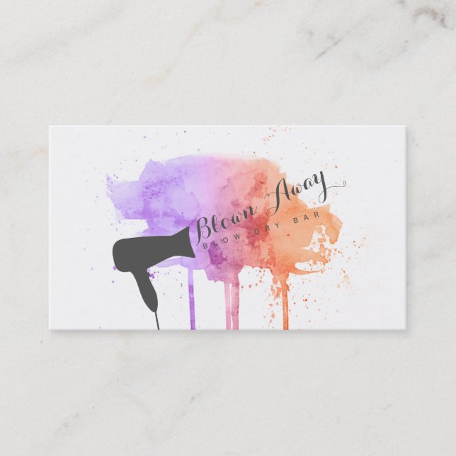 Carte De Visite rose chic moy dry bar hairstylist (Devant)