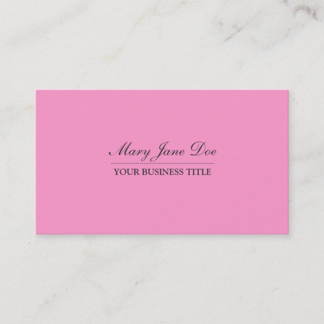 Carte de visite rose-clair simple (Devant)