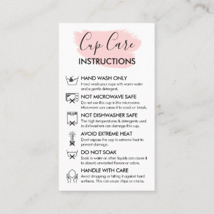 Carte De Visite Rose Coupe Moderne Instruction d'entretien Logo pe