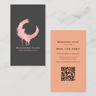 Carte De Visite Rose & Crème Orange Dégradé Tourbillon • Sur mesur