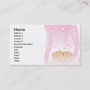 Carte de visite rose de bulles de beauté