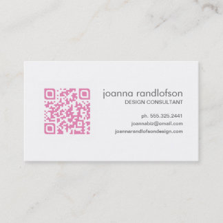 Carte de visite rose de CODE de QR