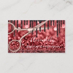 Carte De Visite Rose de coiffeur de coiffure de la liste de cheve
