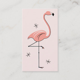 Carte de visite rose de Flamant rose