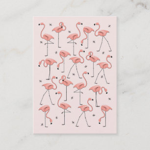 Carte de visite rose de Flamants roses potelé
