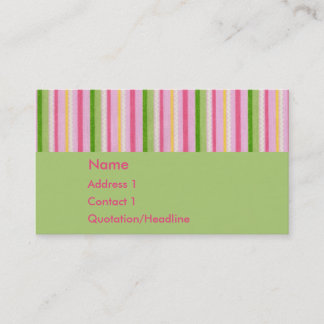 Carte de visite rose de KRW rétro et vert de