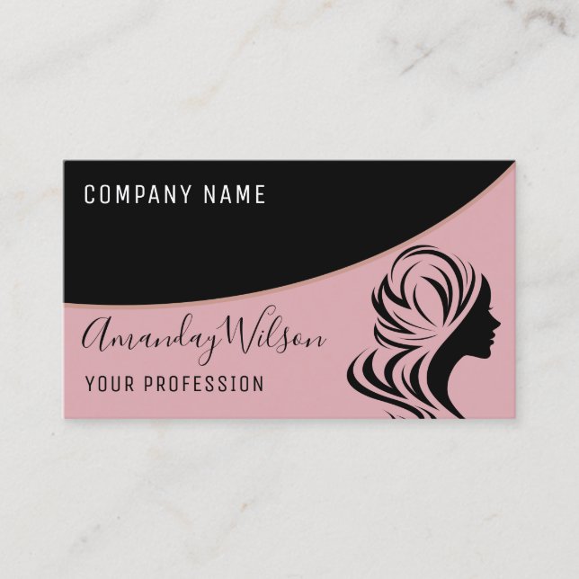 Carte De Visite Rose de la liste des  professionnels (Devant)