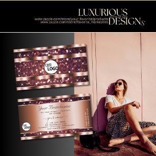 Carte De Visite Rose de luxe Parties scintillant or Étoiles étince