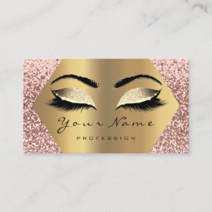 Carte De Visite Rose de maquillage Parties scintillant d'or Logo E
