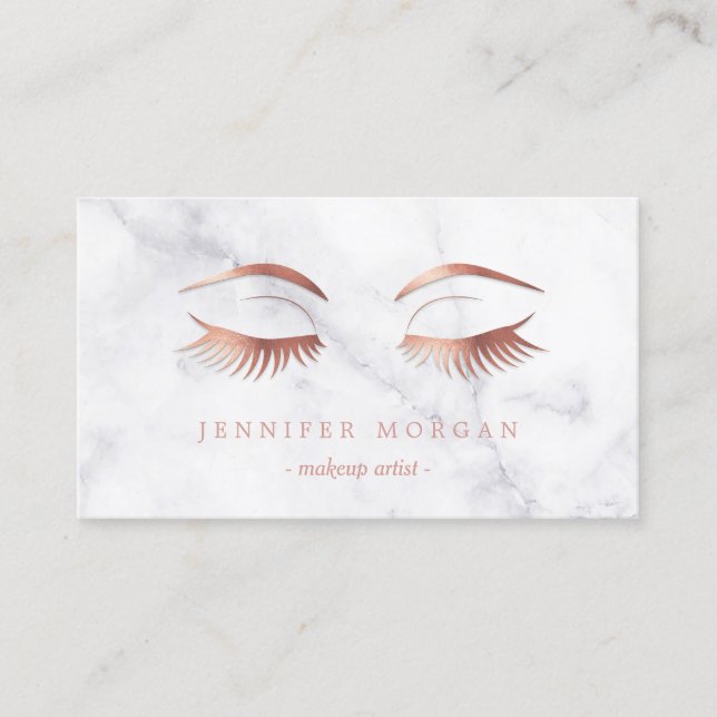 Carte De Visite Rose de marbre Gold Eyelash Eyebrow (Devant)