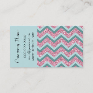 Carte de visite rose de motif de zigzag de Chevron