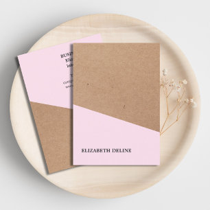 Carte De Visite Rose de papier Kraft moderne élégant