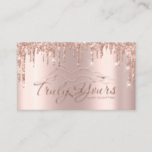 Carte De Visite Rose de Parties scintillant du logo de beauté de