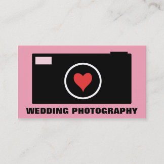 Carte de visite rose de photographie de mariage
