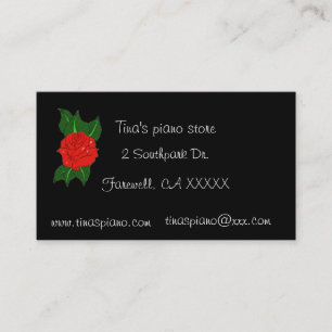 Carte de visite rose de piano