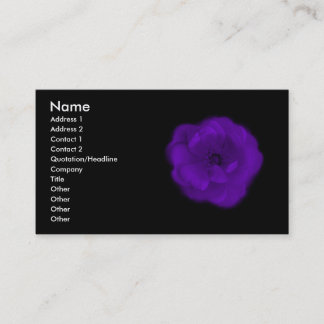 Carte De Visite Rose de pourpre. Fond noir