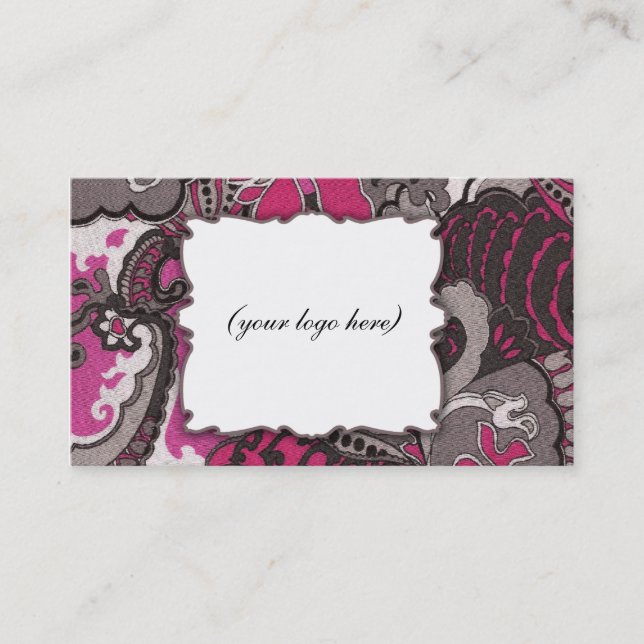 CARTE DE VISITE ROSE DE ROCKIN PAISLEY (Devant)