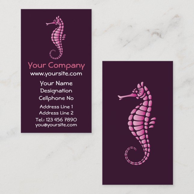 Carte De Visite Rose de Seahorse (Devant / Derrière)