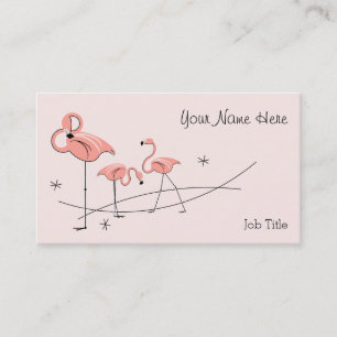 Carte de visite rose de trio de Flamant rose