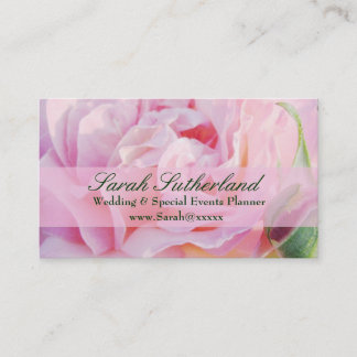 Carte de visite rose de wedding planner