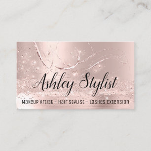 Carte De Visite Rose des extensions de salle de coiffure pour arti