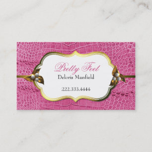 Carte de visite rose d'impression d'alligator