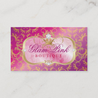 Carte De Visite Rose divin d'or P de diadème rose somptueux du